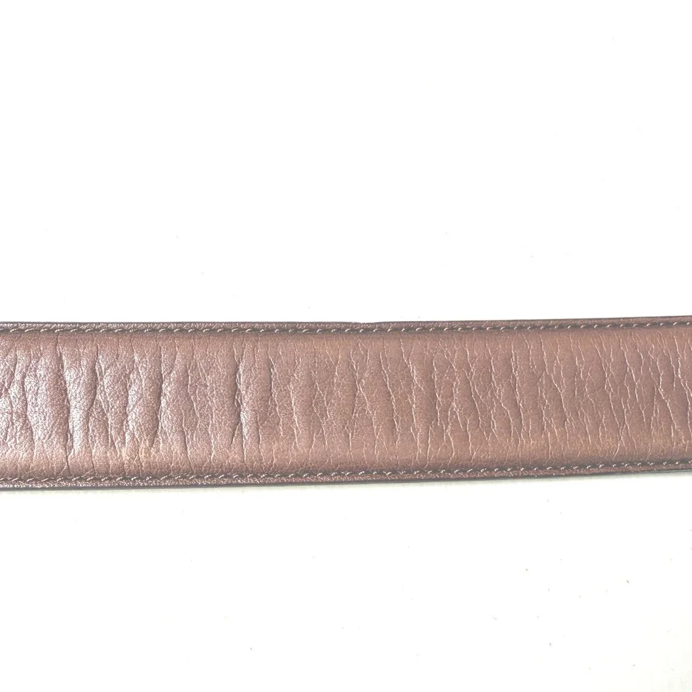 Polo Ralph Lauren Leather Belt 34 Brown Solid Brass Buckle Classic Mens